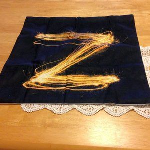 Gold and black "Z" pillow cover
